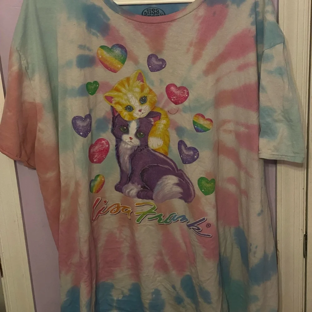 Lisa Frank Pastel Tie-Dye Cat Shirt